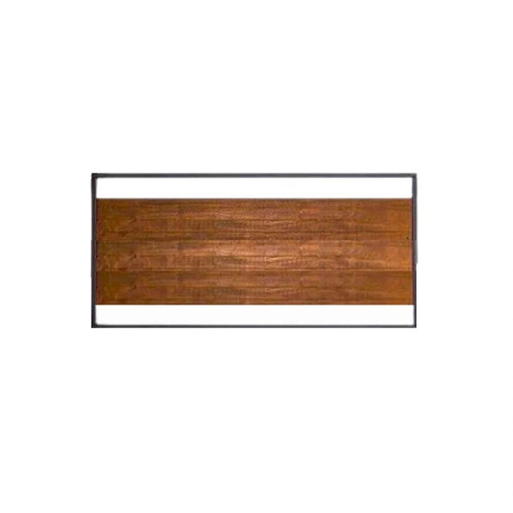 Cabeceira Cama Aço Ferro Metal Robusto Cor Preto Mdf Escuro Largura 140cm Estilo Industrial Cb-04 - 1