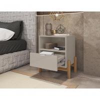 Mesa De Cabeceira C/ Nicho E Gaveteiro Porta Itens Antares Off White - 3