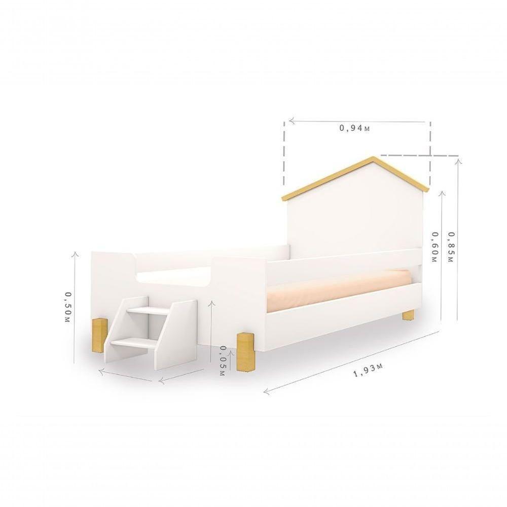 Cama Ayla Solteiro Branco/mel Com Colchão Divaloto - 2