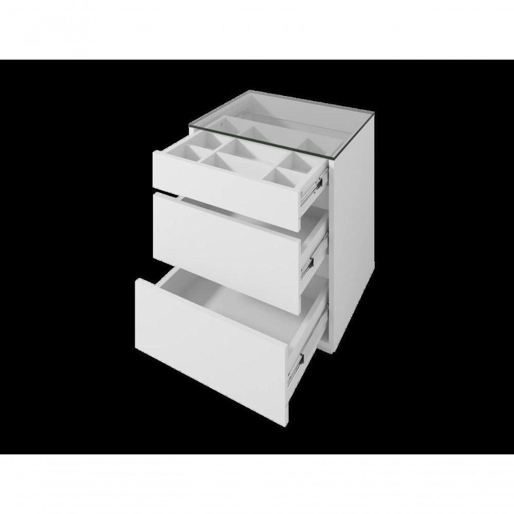 Mesa De Cabeceira 3 Gavetas Porta Itens Belize Branco - 5