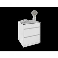 Mesa De Cabeceira 3 Gavetas Porta Itens Belize Branco - 2