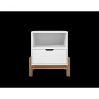 Mesa De Cabeceira C/ Nicho E Gaveteiro Porta Itens Aurora Branco - 5