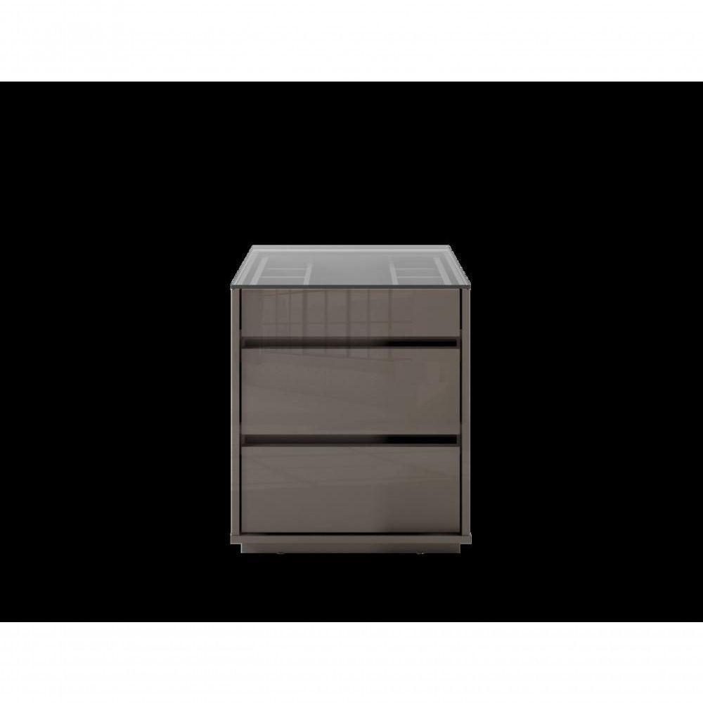 Mesa De Cabeceira 3 Gavetas Porta Itens Belize Cinza Perola - 2