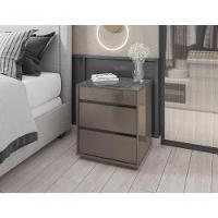 Mesa De Cabeceira 3 Gavetas Porta Itens Belize Cinza Perola - 1