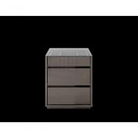 Mesa De Cabeceira 3 Gavetas Porta Itens Belize Cinza Perola - 2