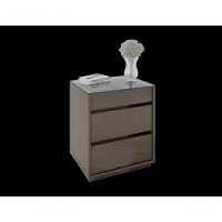 Mesa De Cabeceira 3 Gavetas Porta Itens Belize Cinza Perola