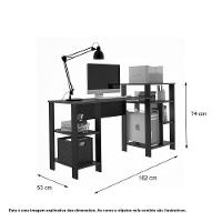 Mesa Escrivaninha Home Office Affara Com Prateleiras Para Objetos - Pleno - 3