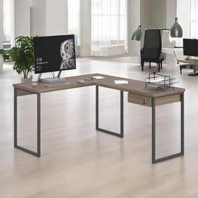 Kit Escrivaninha Industriale Industrial 1 Gaveta em Aço com Gaveteiro Marrom para Escritório