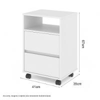 Gaveteiro Fox Com Rodízios Branco - 3