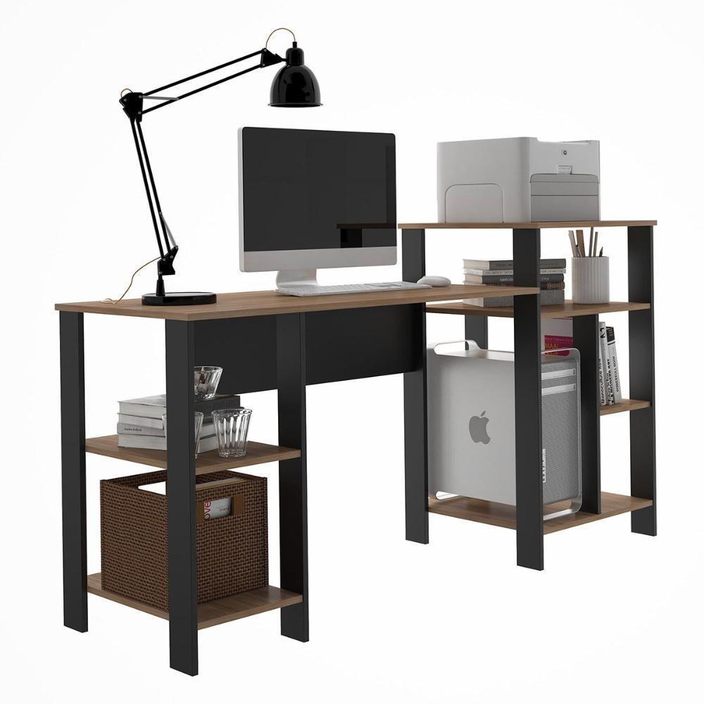 Mesa Escrivaninha Home Office Montana Com Prateleiras Para Objetos - Pleno - 2