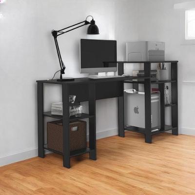 Mesa Escrivaninha Home Office Retangular Modelo Home Madeira 162cm Preto para Escritório