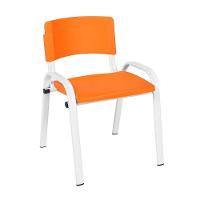 Kit 7 Cadeira Iso Infantil Creche, Escola Base Branco Laranja - 2