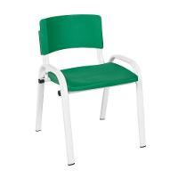 Kit 11 Cadeira Iso Infantil Creche, Escola Base Branco Verde Escuro - 2