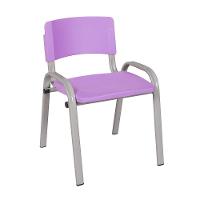 Kit 7 Cadeira Iso Infantil Creche, Escola Base Cinza Lilas - 2