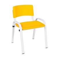 Kit 11 Cadeira Iso Infantil Creche, Escola Base Branco Amarelo - 2
