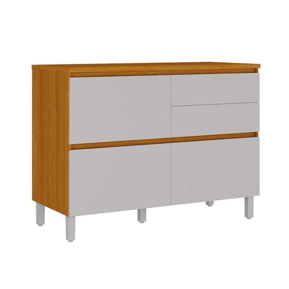 Balcão 1 Porta 4 Gavetas 120cm Com Tampo E Dobradiças Slow Motion Lumina - Itatiaia Cinamomo-fendi - 1