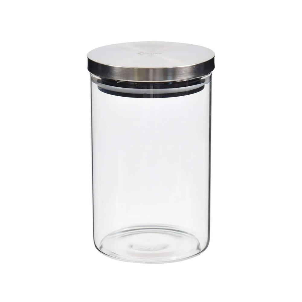 Pote Redondo Em Vidro Com Tampa De Inox 1,5 Litros Kenya - 1