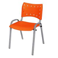 Cadeira Iso Base Cinza Escola, Escritório Laranja Kit 10 Un - 2
