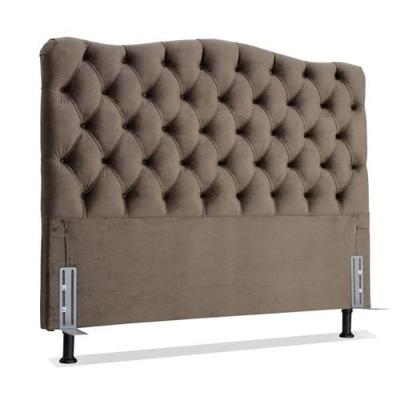 Cabeceira De Cama Box Casal 140 Cm Dunas Veludo Marrom