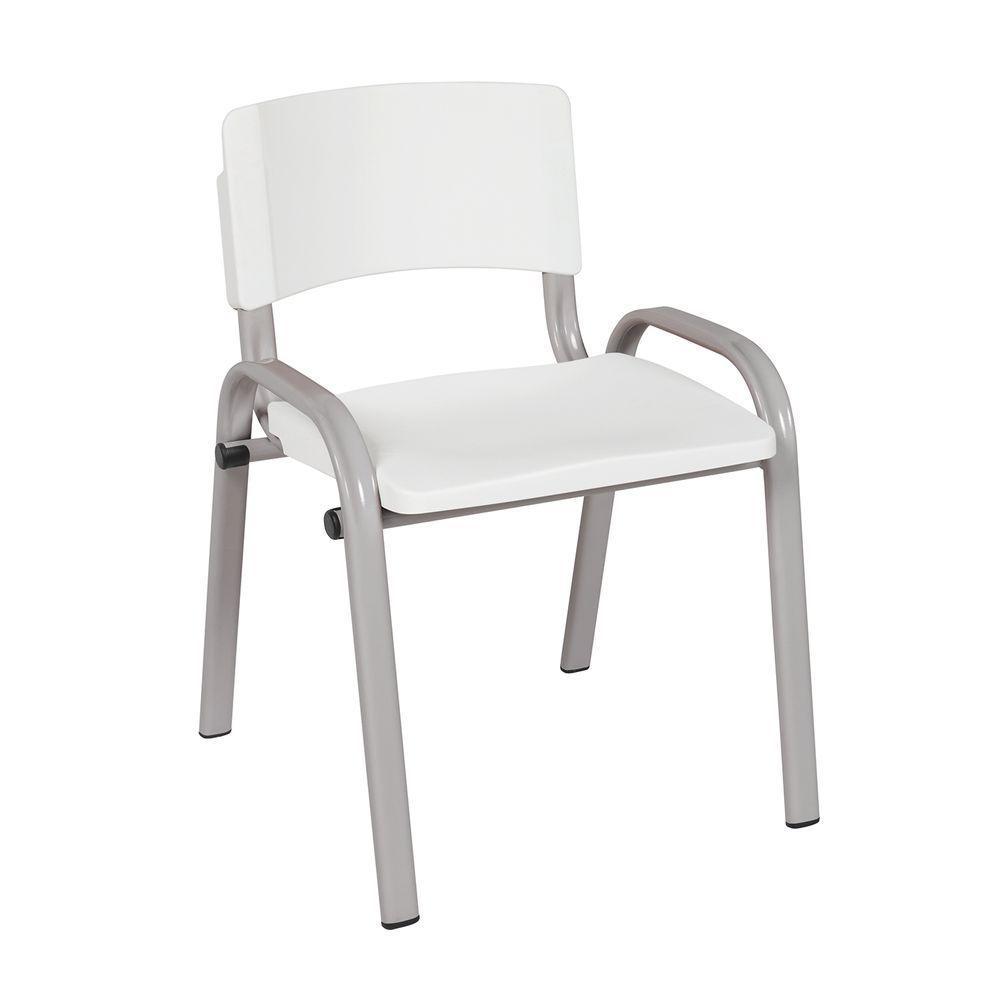 Kit 12 Cadeira Iso Infantil Creche, Escola Base Cinza Branco - 2