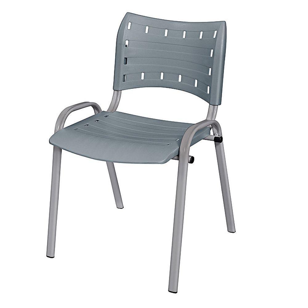 Cadeira Iso Base Cinza Escola, Escritório Cinza Kit 11 Un - 2