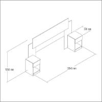 Cabeceira Com 2 Mesas De Apoio Garnet Decibal Branco