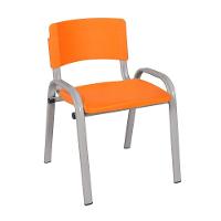 Kit 12 Cadeira Iso Infantil Creche, Escola Base Cinza Laranja - 2