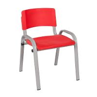 Kit 12 Cadeira Iso Infantil Creche, Escola Base Cinza Vermelho - 2