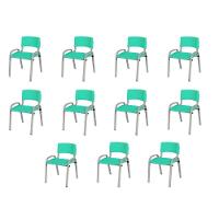 Kit 11 Cadeira Iso Infantil Creche, Escola Base Cinza Verde água - 1