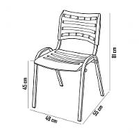 Cadeira Iso Base Branco Escola, Escritório Amarelo Kit 10 Un - 3