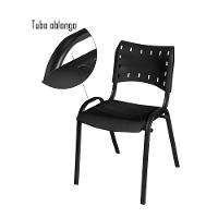 Cadeira Iso Base Preto Escola, Escritório Vermelho Kit 10 Un