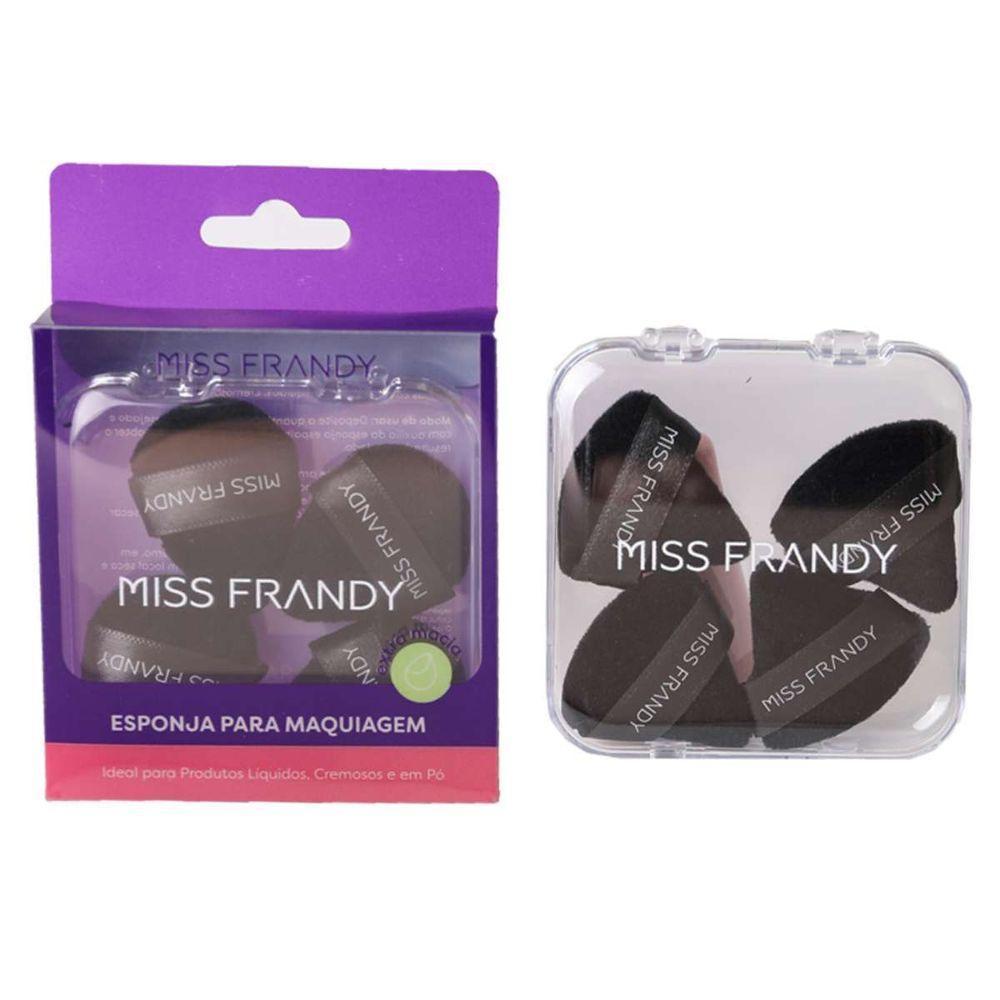 Kit 4 Esponjas Triangulares Mini Com Case - Miss Frandy E24-0521 Prático E Funcional - 2