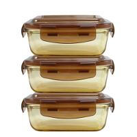 Kit Pote De Vidro Hermético De 3 Peças - Marrom Marrom - 1