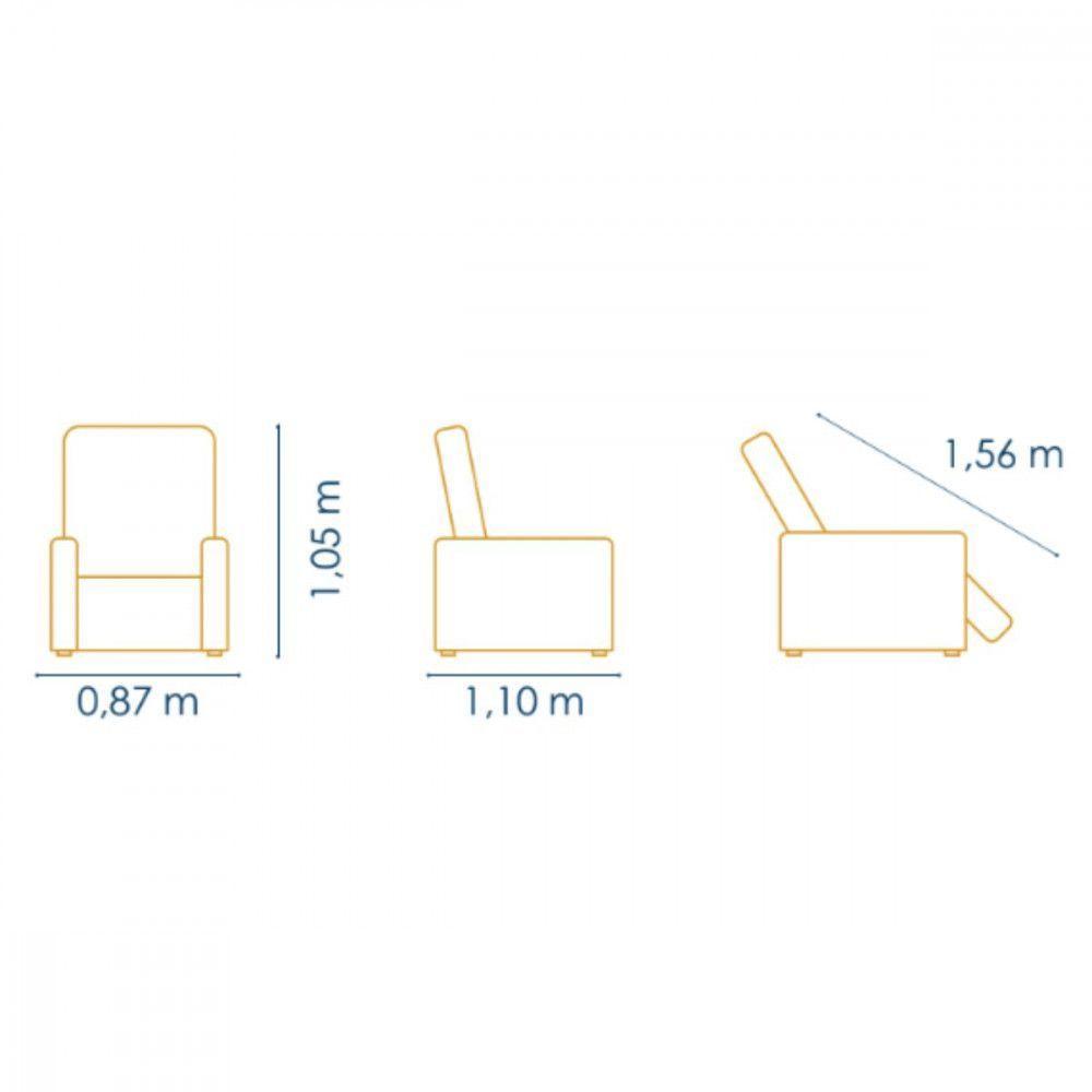 Poltrona Denise Reclinável Js Chocolate - 3