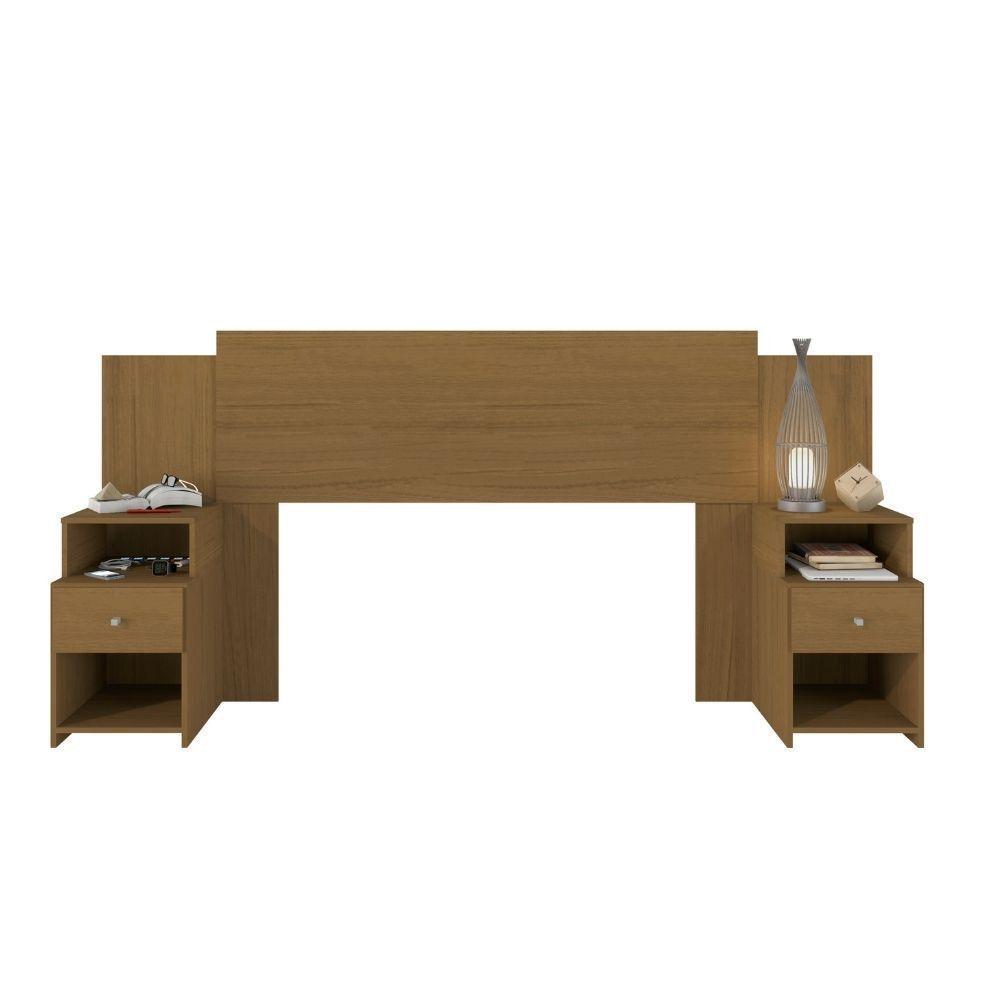 Cabeceira Extensível Cama Solteiro, Casal E Queen Com Mesa De Cabeceira Maceió Carvalho - 5