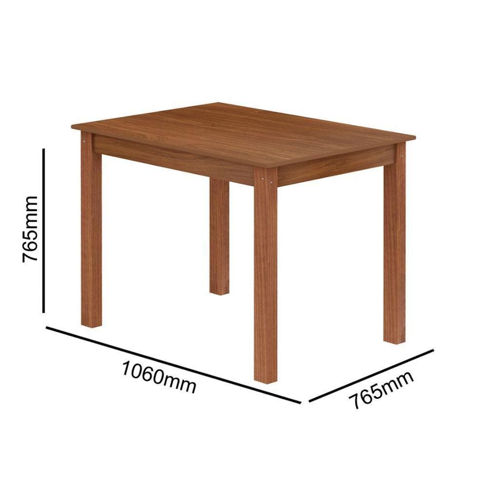 Conjunto De Mesa Com 4 Cadeiras Praiana Araúna Freijó E Bege - 4