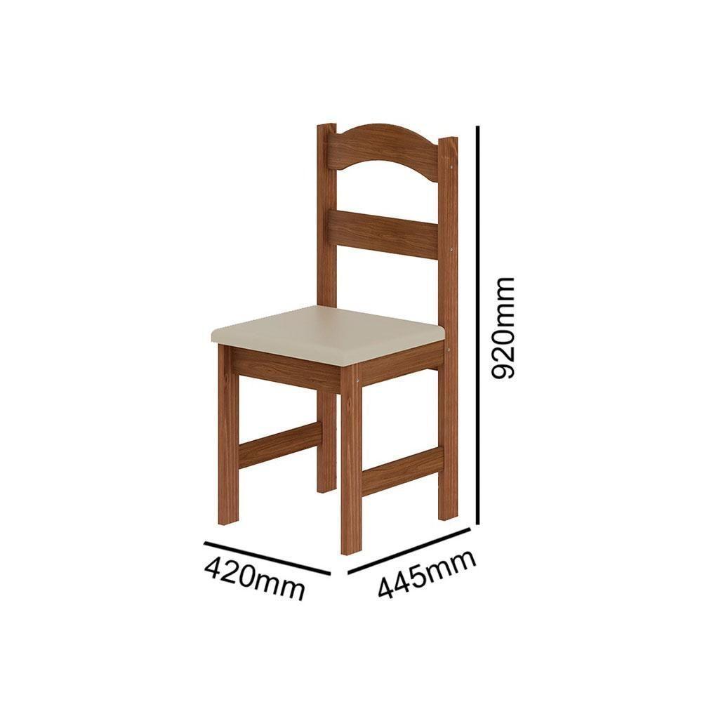 Conjunto De Mesa Com 4 Cadeiras Praiana Araúna Freijó E Bege - 5