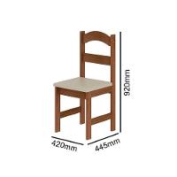 Conjunto De Mesa Com 4 Cadeiras Praiana Araúna Freijó E Bege - 5