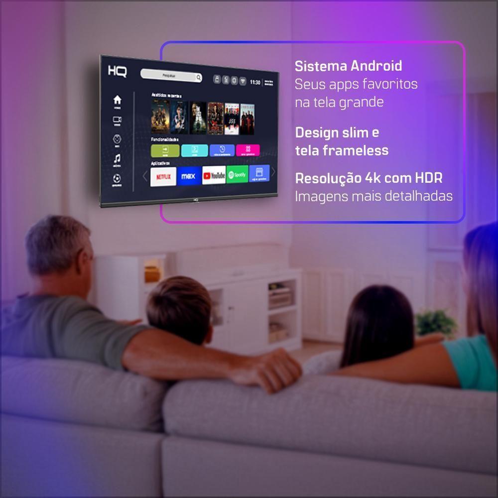 Smart TV HQ 50" UHD Tela Sem Bordas Sistema Android Design Slim HQS50NKHM Bivolt - 4