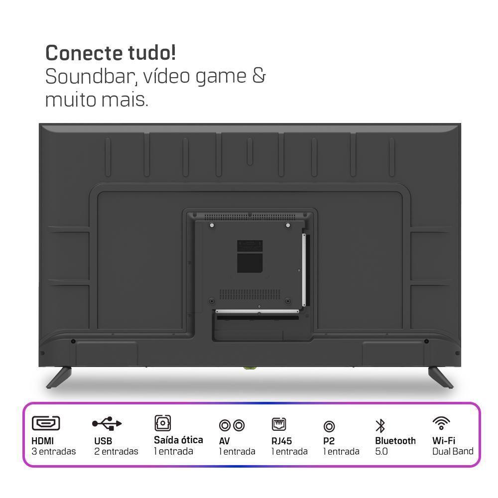 Smart TV HQ 50" UHD Tela Sem Bordas Sistema Android Design Slim HQS50NKHM Bivolt - 5