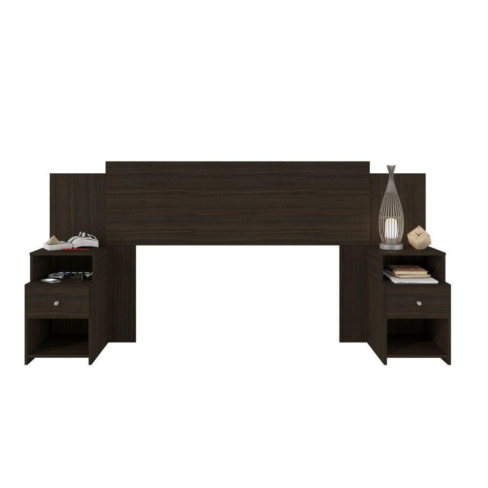 Cabeceira Extensível Cama Solteiro, Casal E Queen Com Mesa De Cabeceira Maceió Amêndoa - 8