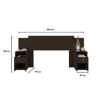 Cabeceira Extensível Cama Solteiro, Casal E Queen Com Mesa De Cabeceira Maceió Amêndoa - 7