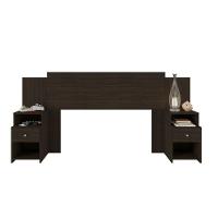 Cabeceira Extensível Cama Solteiro, Casal E Queen Com Mesa De Cabeceira Maceió Amêndoa - 9