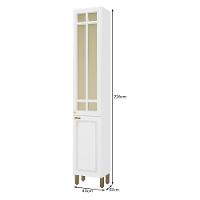 Paneleiro Firenze 40cm 2 Portas Branco Com Vidro Reflecta - Indékes Branco - 3