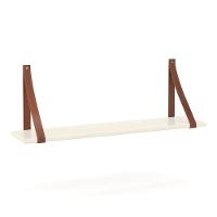 Kit 2 Prateleiras Gold Off White Com Alças De Couro - Matic Móveis Off White - 2