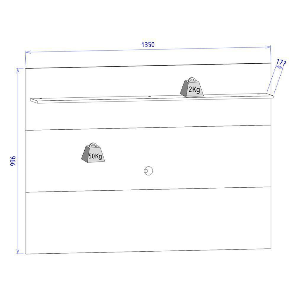 Painel Suspenso Maia Nogueira Real-off White Para Tv Até 55? - Colibri Nogueira Real-off White - 4