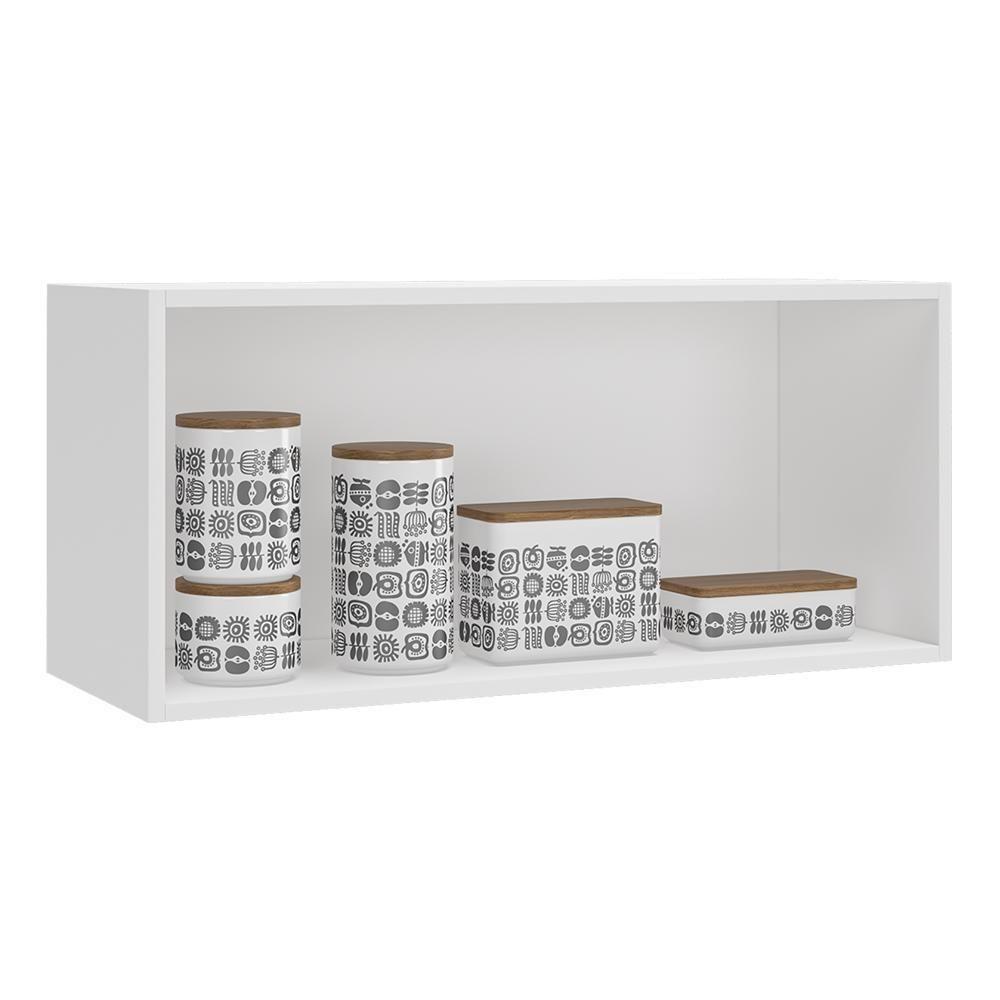 Armário Aéreo Geladeira Firenze 80cm 2 Portas Branco - Indékes Branco - 2