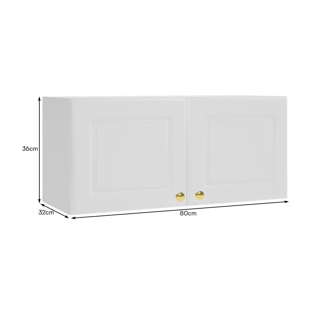 Armário Aéreo Geladeira Firenze 80cm 2 Portas Branco - Indékes Branco - 3
