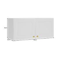 Armário Aéreo Geladeira Firenze 80cm 2 Portas Branco - Indékes Branco - 3