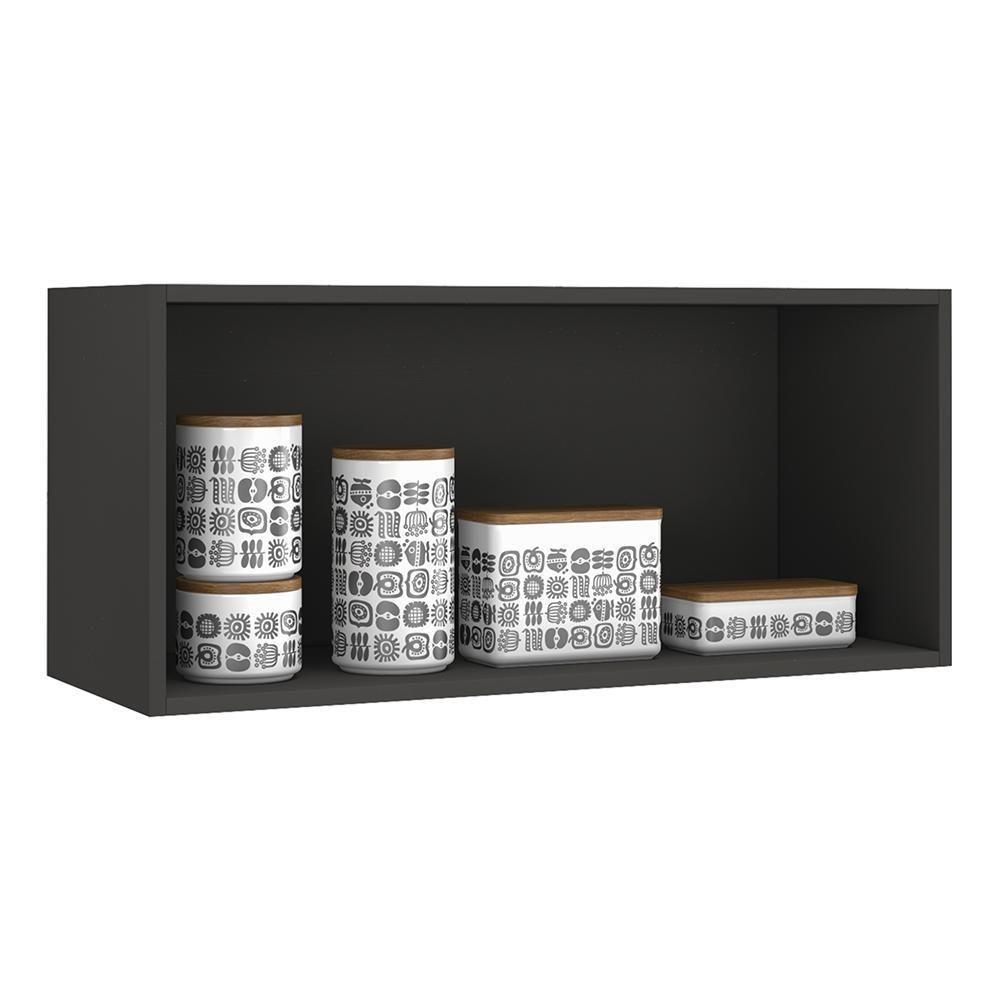 Armário Aéreo Geladeira Firenze 80cm 2 Portas Chumbo - Indékes Chumbo - 2